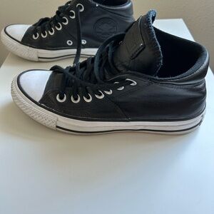 Converse Black and White Leather Sneakers